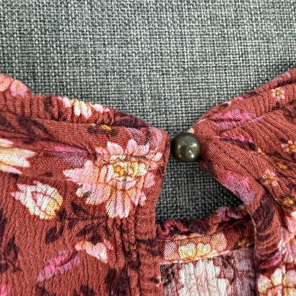 Knox Rose Boho Dress Round Neck Medium Floral Rayon Knee Length half Sleeves - Picture 13 of 14